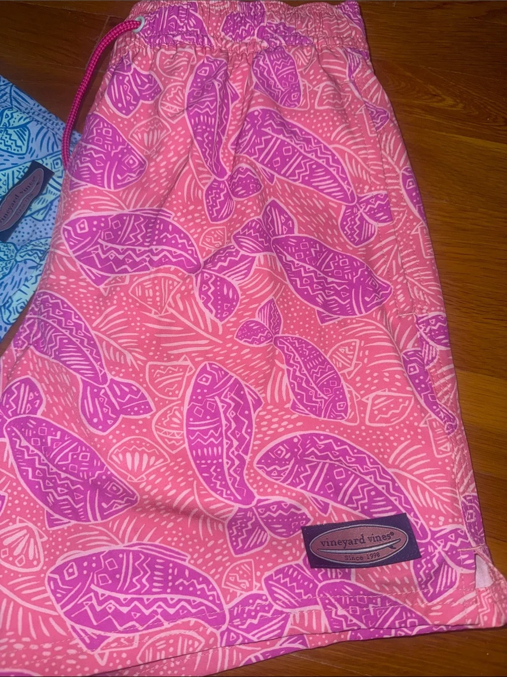 Vineyard Vines Swim Trunks - Blue, Pink, Coral Print Trio